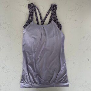 Lululemon Nouveau Limits Tank Top Lilac/Miss Mosaic Lilac Deep Zinfandel Sz 2